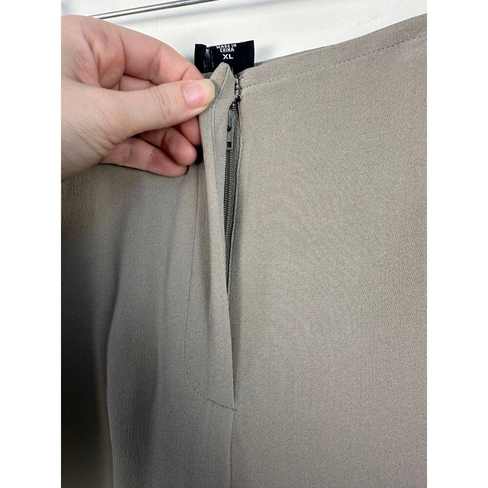 Eileen Fisher Wide Leg Pants Women XL Stone Silk Georgette NWT 15GS-P143 Luxe - Picture 6 of 7